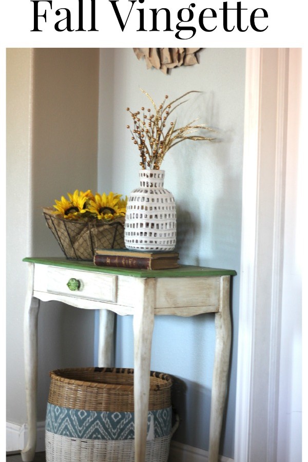 Simple Fall Vignette with Green Table update!