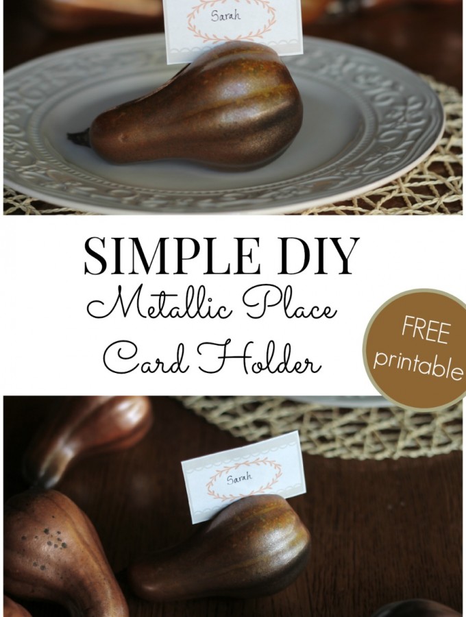 Simple DIY Metallic Place Card Holder