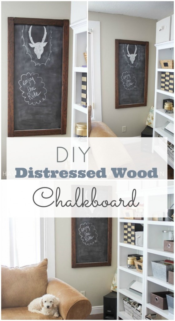 This DIY distressed chalk board looks easy to make! I still love chalkboard and use them all the time! I love the rustic look of this one! 