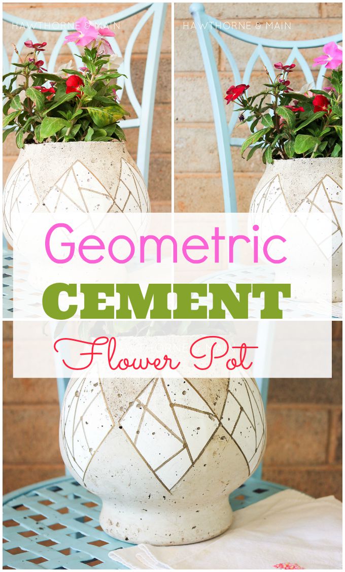 Cement has been pretty popular lately.  I decided to try my hand at making a cement flower pot.  It turned out pretty cool.  Come get all the details on how you came make one too! 