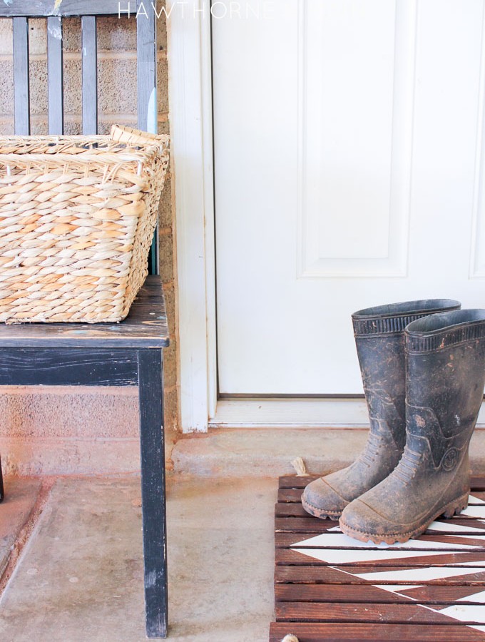 Simple Wood Slat Door Mat