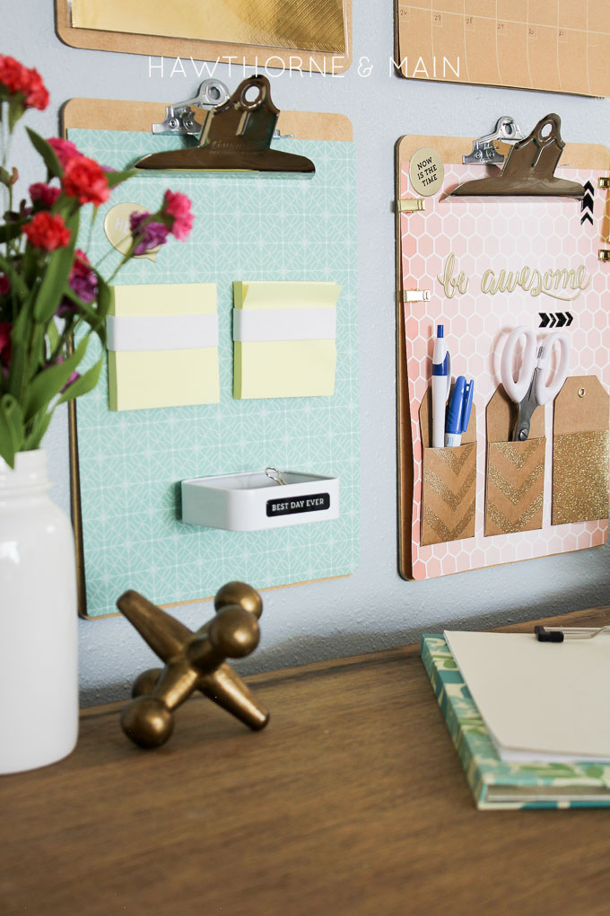 Who says desk organization needs to he hard? I have created this simple desk organization with a few supplies you can pick up at a craft store.  I love how organized I am now! 