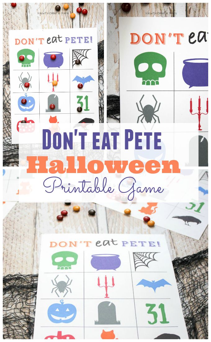 Looking for a quick game to play with the kids? Grownups and kids alike will enjoy spending time together, playing this Halloween Style Don't Eat Pete game. 