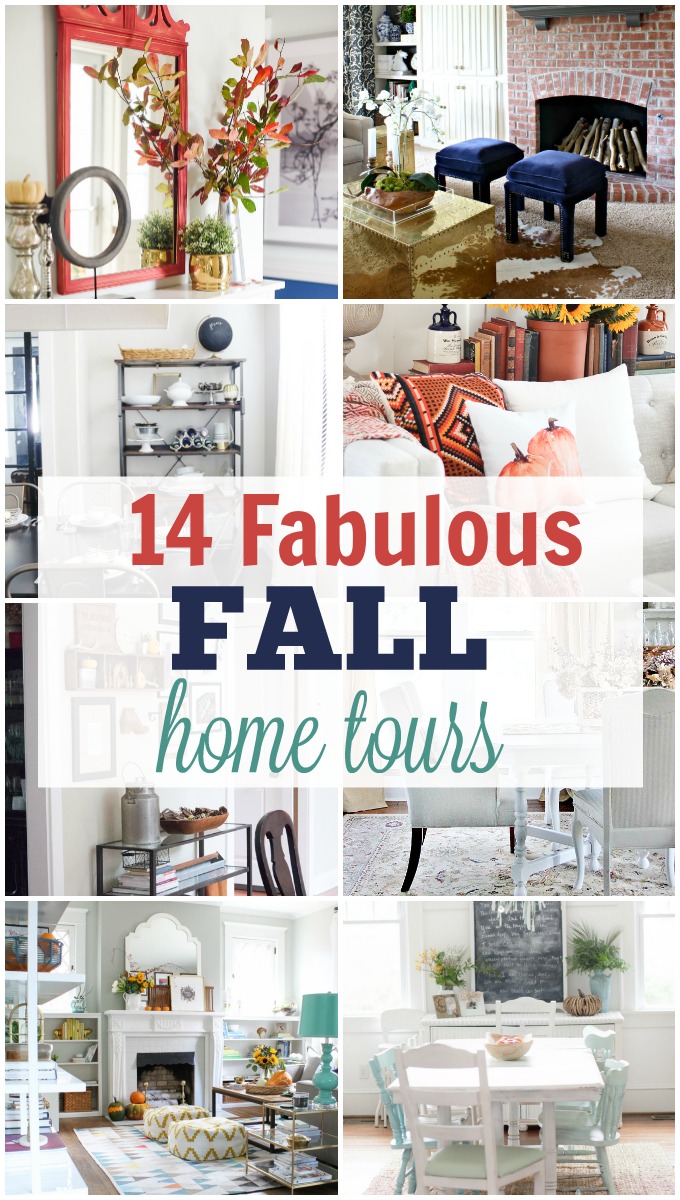 Come and be inspired as we walk through 14 fabulous fall home tours.  I love color but struggle to use it in my decor. These homes have used color so well! 