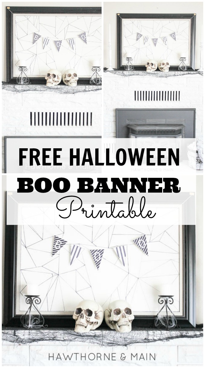 Are you looking or a little modern twist for your Halloween decor this year? Check out this FREE Halloween Boo Banner!  Click to print out your free copy! 