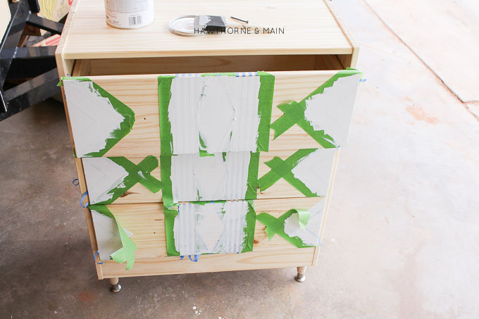 IKEA+rast+hack+paint+and+tape+tribal 9