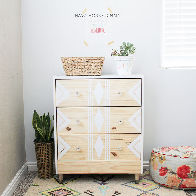 Love this IKEA RAST hack. All you need are a few supplies to make over this cheap ikea dresser into a sleek modern mid century dresser or night stand. 