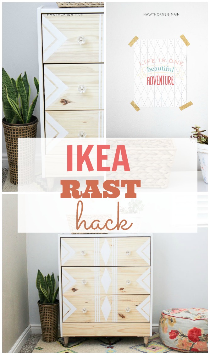 Love this IKEA RAST hack. All you need are a few supplies to make over this cheap ikea dresser into a sleek modern mid century dresser or night stand. 