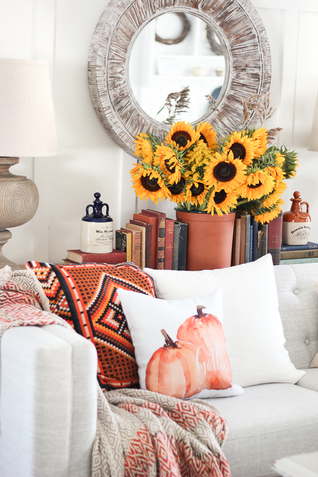 Come and be inspired as we walk through 14 fabulous fall home tours.  I love color but struggle to use it in my decor. These homes have used color so well! 