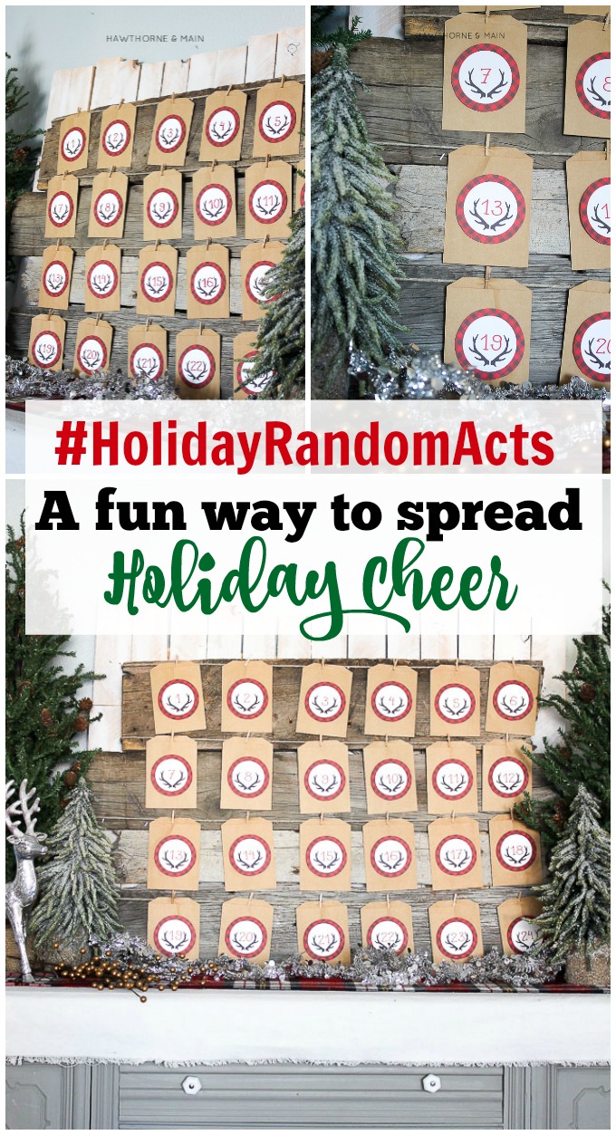 What a great idea to get into the spirit of giving.  With the #HolidayRandomActs. Have everyone do random acts of kindness.  Pinning this for our family!