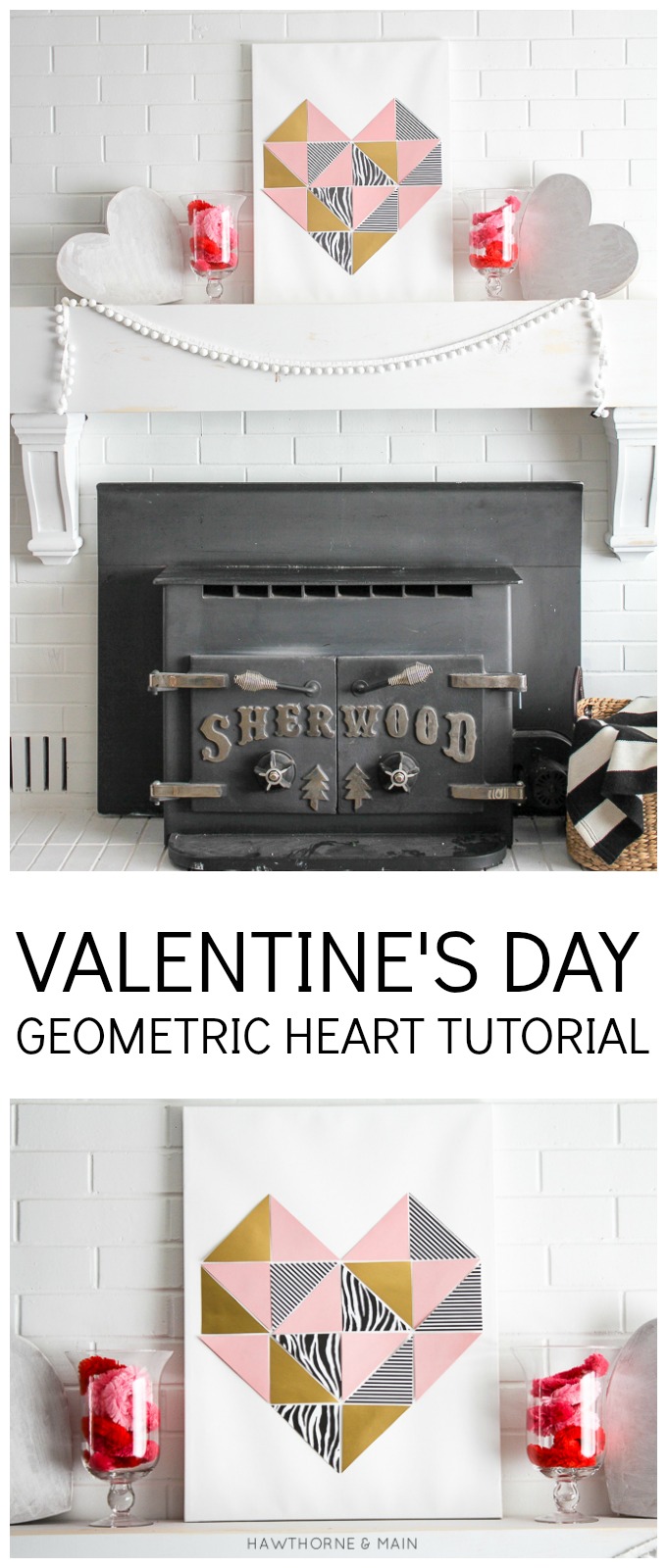 DIY Geometric Heart Tutorial. This would be so cute in a nursery and I could customize it using the nursery colors. Totally pinning! 