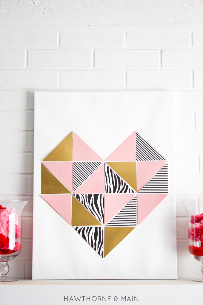 DIY Geometric Heart Tutorial. This would be so cute in a nursery and I could customize it using the nursery colors. Totally pinning! 