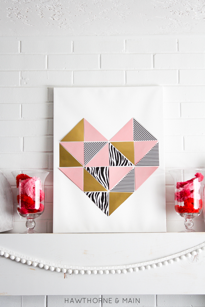 DIY Geometric Heart Tutorial. This would be so cute in a nursery and I could customize it using the nursery colors. Totally pinning! 