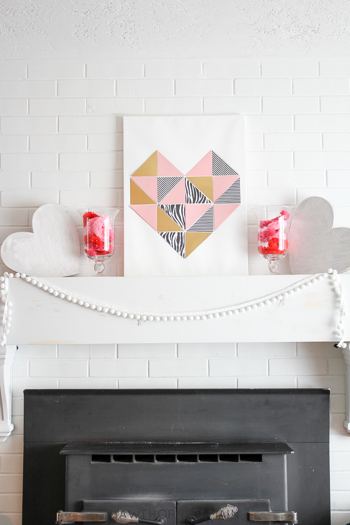 DIY Geometric Heart Tutorial. This would be so cute in a nursery and I could customize it using the nursery colors. Totally pinning! 