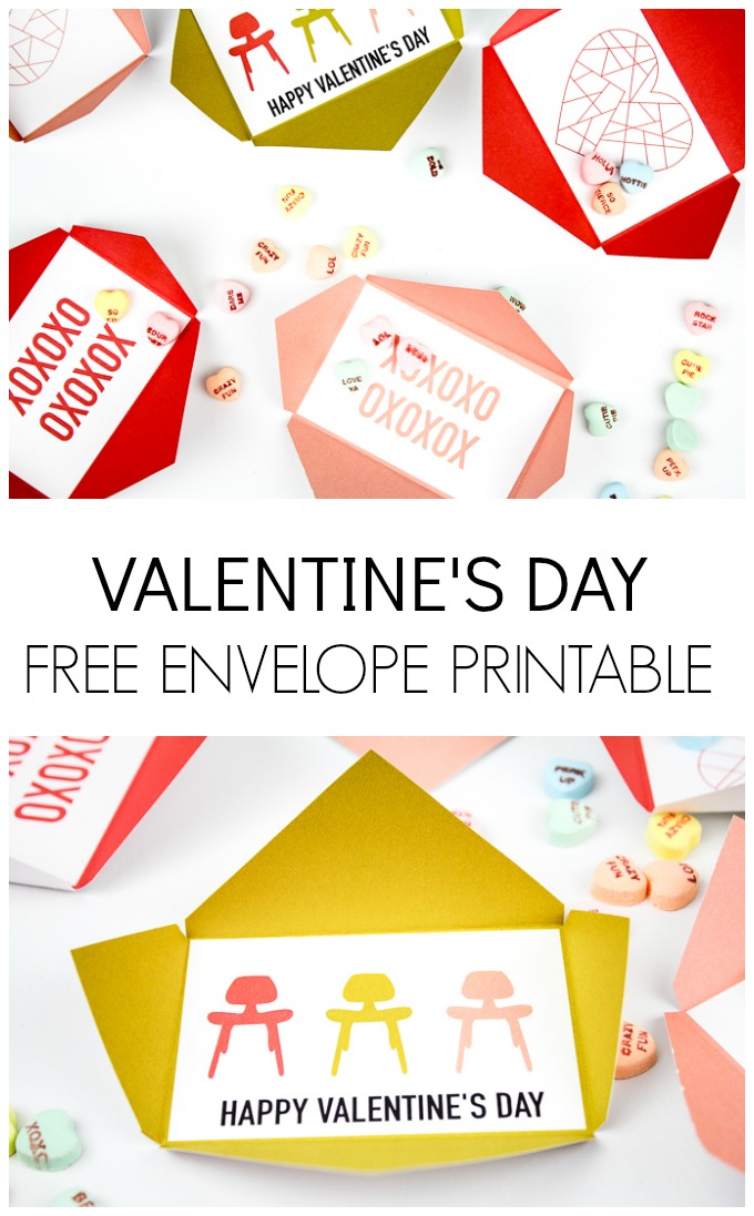 FREE Valentine's Day envelope printable. I love how simple these are. Perfect to give to friends. #valentine