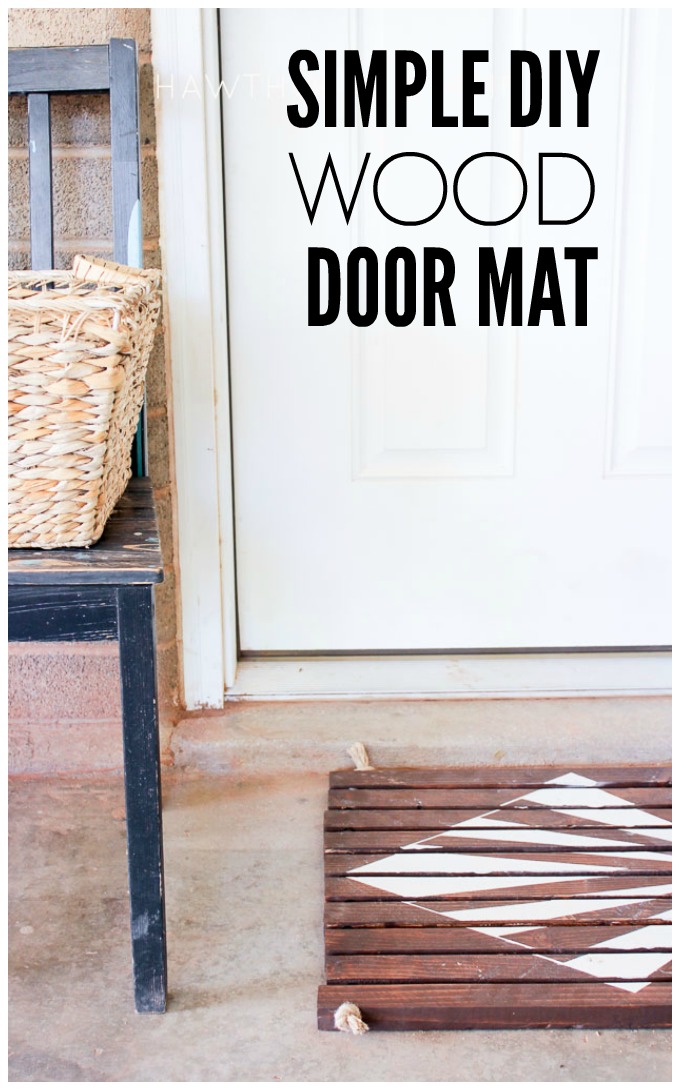 Wood door mat title