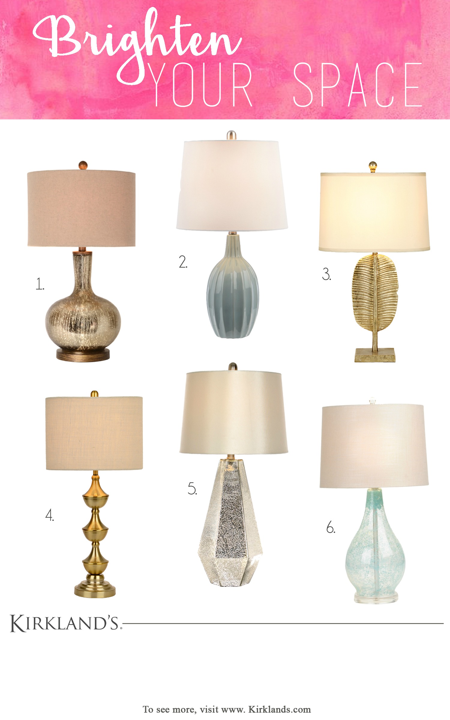 Brighten Your Space with New Lighting. This is a great roundup of lamps.  I think I love them all. Which is your favorite? 