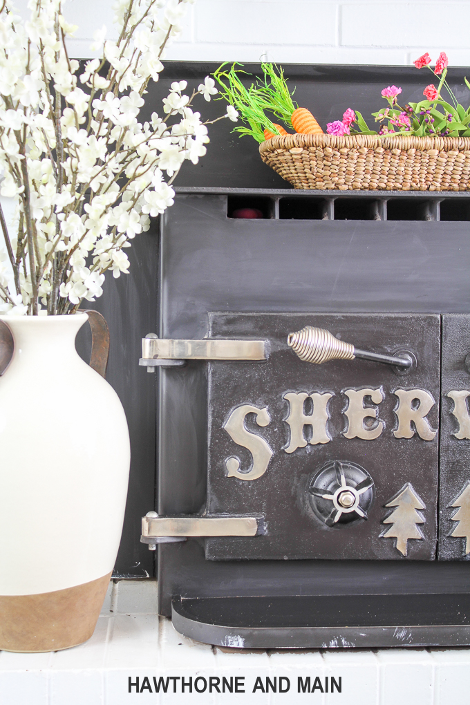 Spring Refresh with Easter Accents. This mantel is the perfect mix of spring and easter. I love pops of color and the pretty styling! 