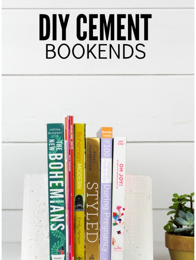 DIY Cement Bookends