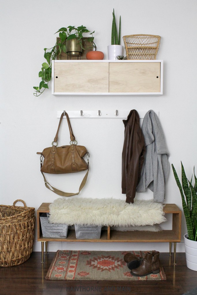 rustic modern boho entryway